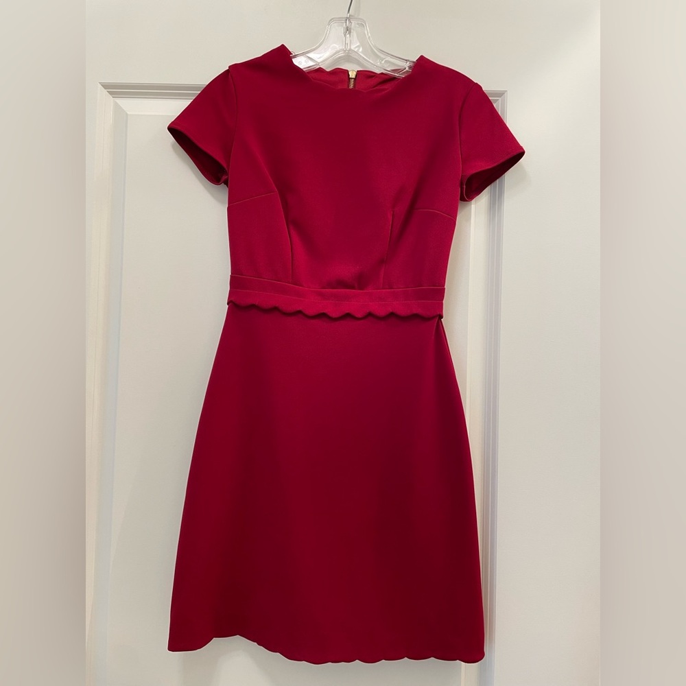 B Darlin Scalloped Red Mini Dress